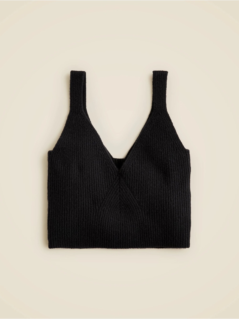 J. Crew Black Cashmere-blend cropped sweater-tank
